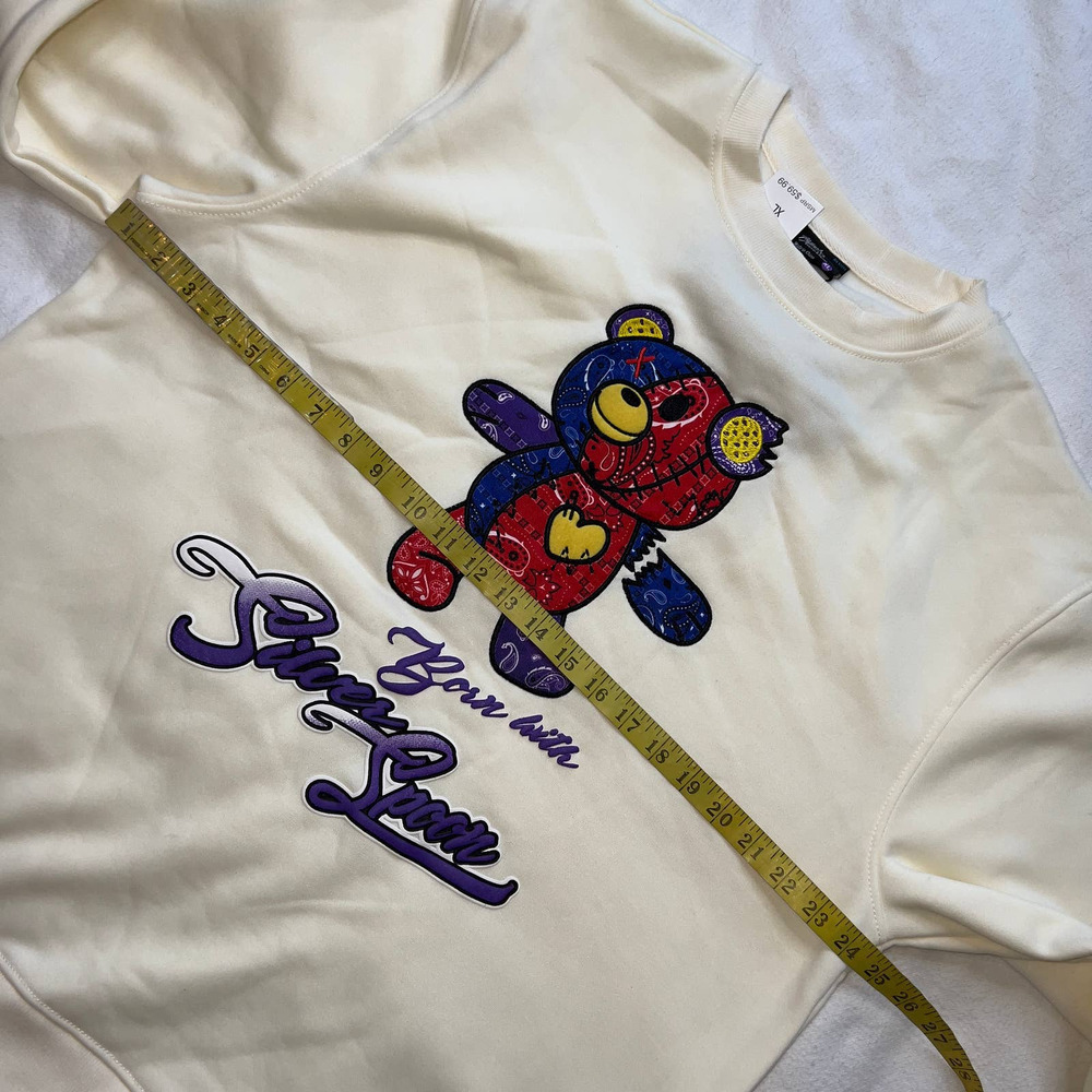 Bleeker & Mercer Cream Embroidered Teddy Bear PullOver Crew Neck Sweater NWT- XL - Picture 9 of 12